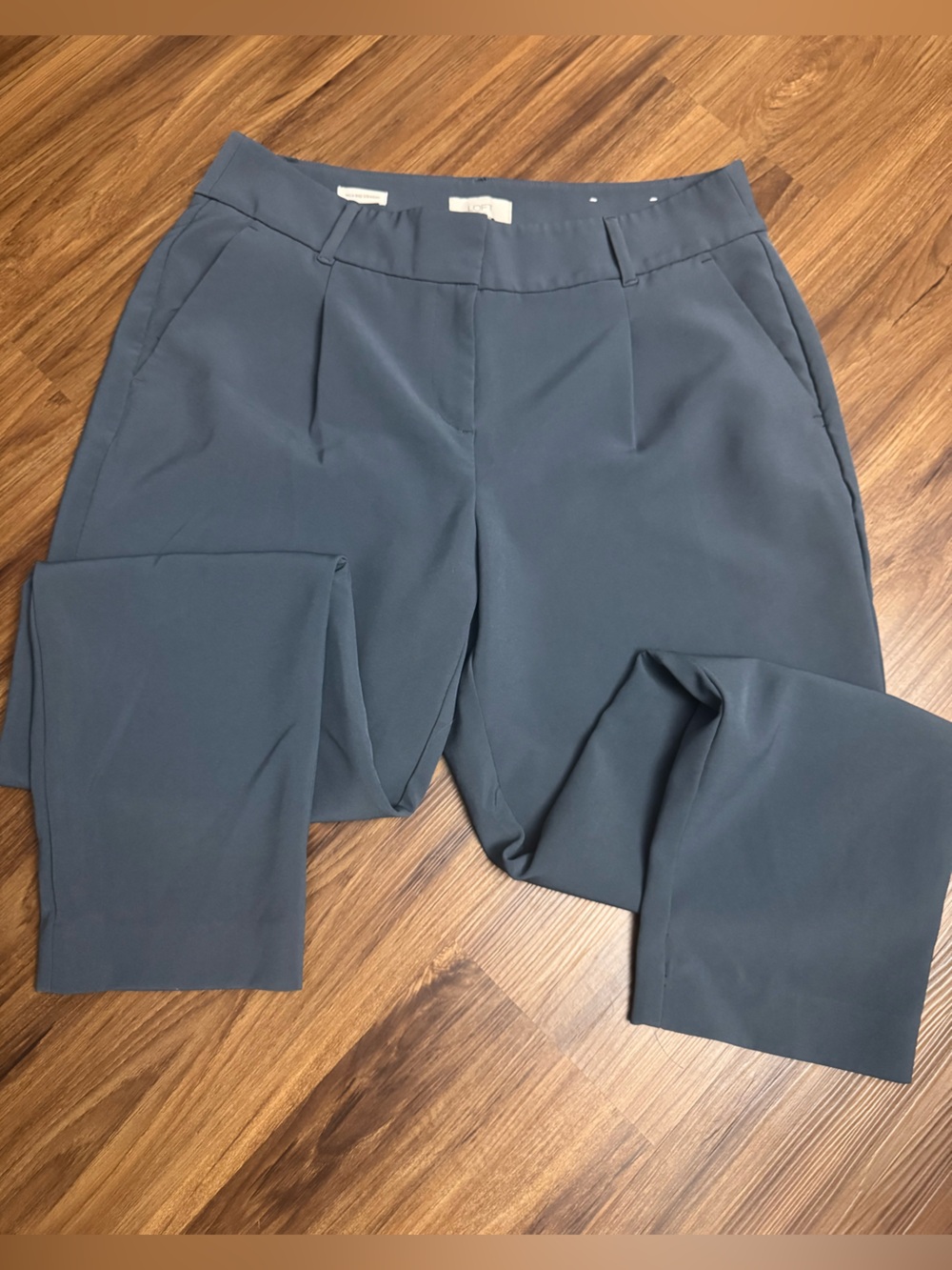 LOFT outlet Women's Slate Blue Straight-Leg Dress Pants high rise